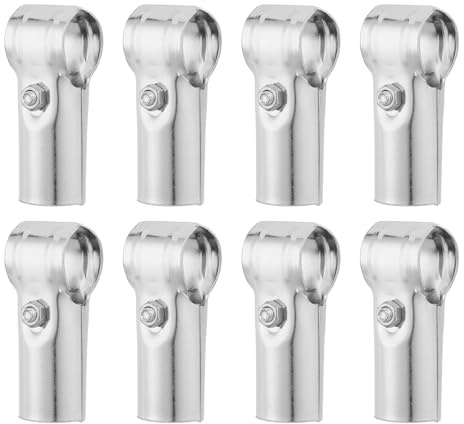 sourcing map 12Pcs T Pipe Clamp Connector, Structural Pipe Connector Chain Link Fence Clamp Stainless Steel Corner Fitting End Rails Clamp Fit OD 1 Inch(25mm), Silver