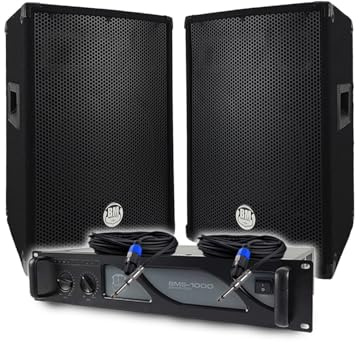 Bmsonic Verstärker BMS1000, 1000 W, Passiv-Lautsprecher, BMS10, 2 x 400 W, Kabel, Sound-Pro