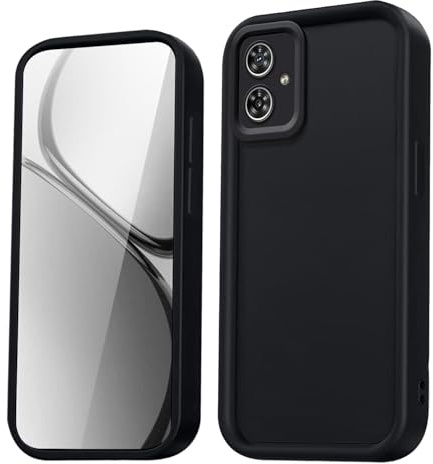 HAOYE Funda para Motorola Moto G54 5G,Silicona Carcasa Antigolpes con Bordes Elevados/Esquinas Reforzadas y Diseño Elegante - Negro
