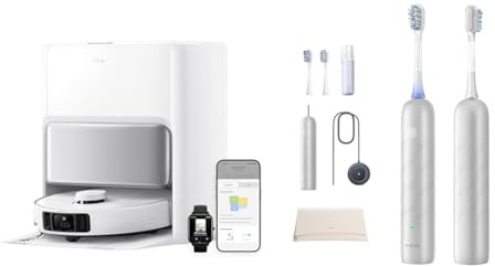 MOVA P50 Pro Ultra Robot Aspirador y Fregasuelos, 19000 Pa Fresh Pro 3DClean Cepillo de Dientes con aplicación, 2 Cabezales de Cepillado 3-en-1 Plateado
