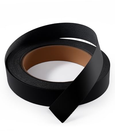 FAKILO Melamin-Kantenband, schwarz, 19 mm x 8 m, Furniereinfassung, einfache Anwendung, zum Aufbügeln, für Schranksperrholzreparaturen, Möbelrestaurierung