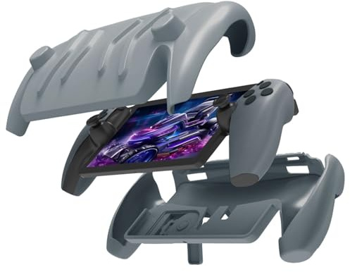 TNP Full Protective Case Cover for PlayStation Portal - Anti-Slip TPU Protector Case for PS5 Portal- Detachable Front Shell Cover with Built-in Kickstand for PS Portal Remote Player (Gray)
