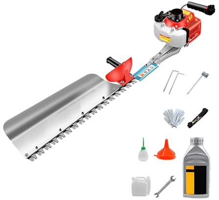 KACBFEE Cortasetos de Gasolina, Cortasetos de Largo Alcance y Alta Resistencia para arbustos densos, Cortasetos inalámbrico para jardín, desbrozadora de Doble Cuchilla para paisajistas de la Tercera