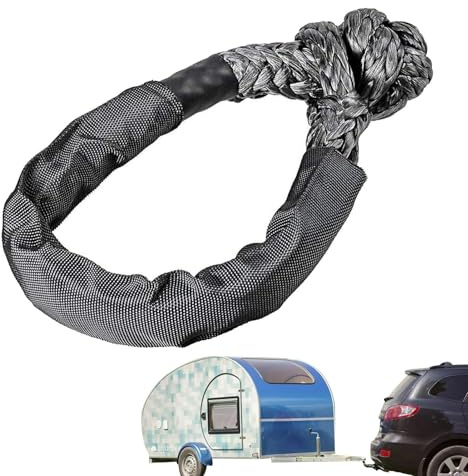Xujuika Manilles de remorquage souples pour camions, corde de manille synthétique de 17 236,5 kg avec manchons supplémentaires pour SUV, remorquage, VTT