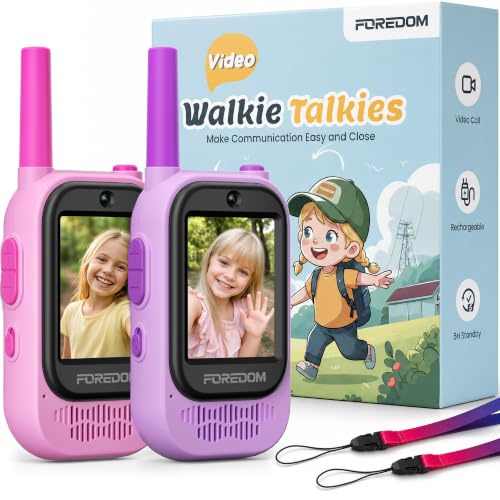 FOREDOM Walkie Talkies für Kinder Walkie Talkies Funkgeräte Set Spielzeug für Jungen & Mädchen 3-12 Jahre, Geschenke Outdoor-Abenteuer – 2er Set