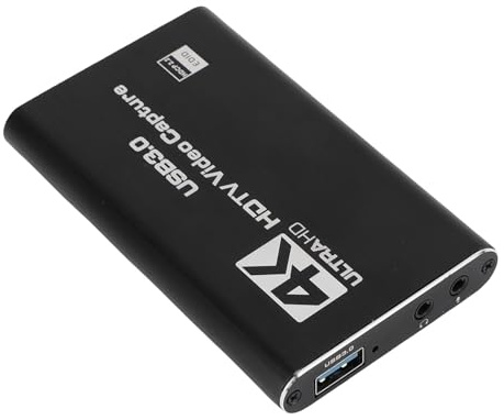 Sxhlseller 4K Video Capture Card with Loop Out, HDMI to USB C 3.0 Adapter for Streaming - 1080P 60FPS Recorder for PC, Aluminum Low Latency Audio Device with Mic Input