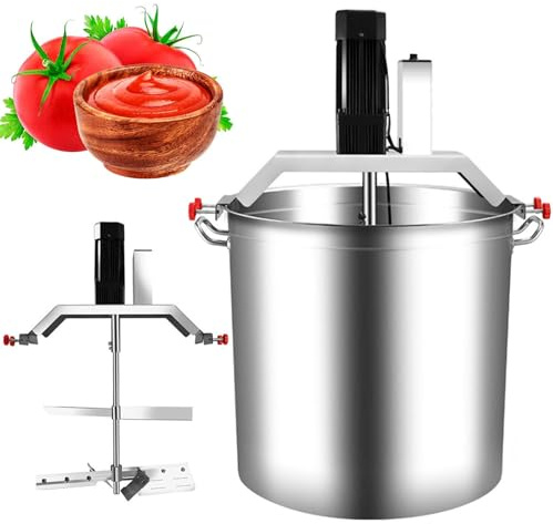 Amasadora, batidora eléctrica comercial de acero inoxidable, olla caliente, agitador de condimentos con velocidad ajustable para una mezcla eficiente de salsas y sopas.