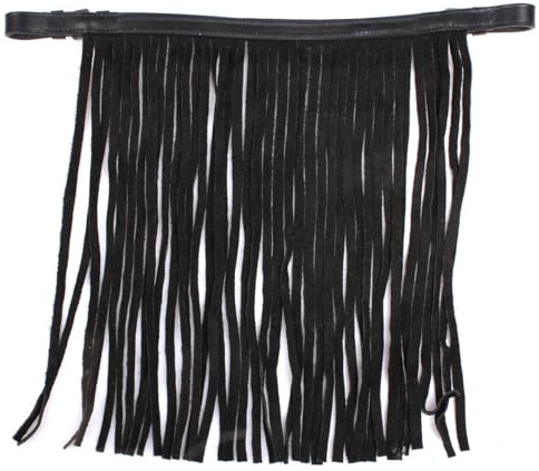 JA Horse JA3015 Frangia antimosche in pelle di alta qualità per la fronte, design elegante, adatto alla brida, robusto accessorio in vera pelle (Cob)