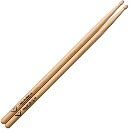 Vater VAVHT7AW Traditional 7A Hickory-Holz Tip Drumsticks