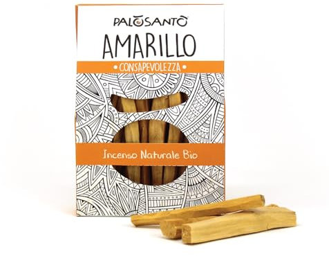 PALOSANTO - Palo Santo Räucherholz - Räucherstäbchen Amarillo – Natürlicher Weihrauch – Frischen und leicht aromatischen Duft - Original Bursera Graveolens – 15 Stck.
