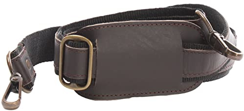 LECONI kurzer Trageriemen Leder Nylon Schulterriemen breiter Schultergurt für Taschen Umhängegurt längenverstellbar 4x115cm LEC-R1