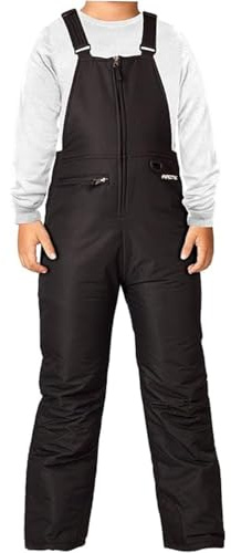 Arctix Kids Insulated Snow Bib Overalls, Black, X-Small