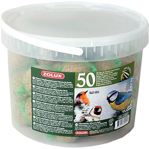 Zolux Palle di Grasso Secchiello da 50 Pezzi Alimento per Uccelli, Multicolore, Unica