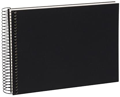 goldbuch Spiralalbum Bella Vista, Erinnerungsalbum aus Leinen mit Spiralbindung, Fotoalbum mit 40 weiße Seiten, Fotobuch zum Einkleben, Foto Album, Schwarz, ca. 24 x 17 x 2,8 cm