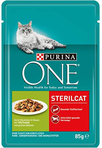 PURINA ONE Katzennassfutter, hochwertige Katzennahrung, reich an Vitaminen und Mineralstoffen, 24er Pack (24 x 85 g Beutel)