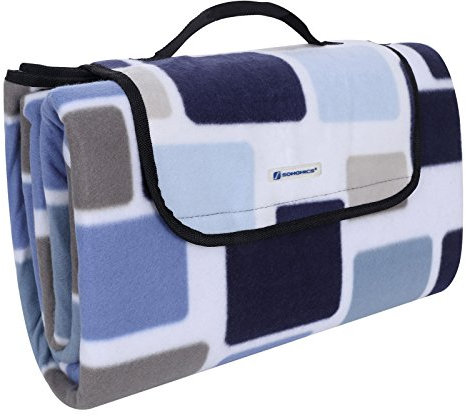 SONGMICS - Manta de Picnic XXL (200 x 200 cm, Forro Polar, Aislante del Calor, Impermeable, con asa)