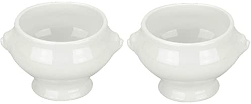 Orion Lion Head White Soup Bowl (2 Handles) Full Size 430ml Commercial Grade (2)