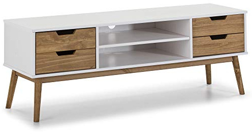 VS Venta-stock Meuble TV Java 1 Porte et 2 tiroir Blanc