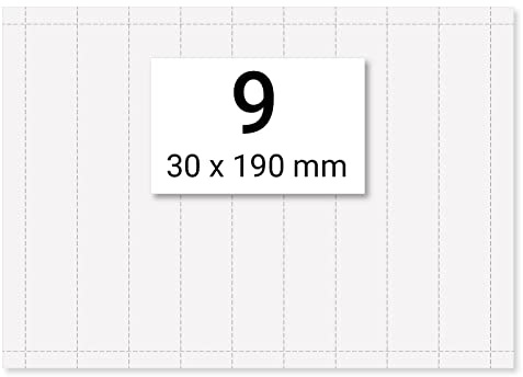 90 x Karteo® Ordnerrücken schmal Einlegeblatt Einstecketiketten Einleger 160g/m² weiß hochwertiges perforiertes Papier 190 x 30 mm auf 10 Stk. DIN A4 Bogen zum Selbstbedrucken
