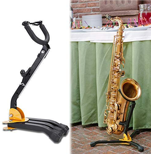 Nikou Altsaxophonständer, Faltbarer Verstellbarer Altsaxophon Ständer aus Metall, Einzelständer für Alt und Tenorsaxophon, Blasinstrumente Zubehör