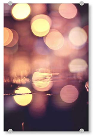 artboxONE Acrylglasbild 150x100 cm Abstrakt Lichter in der Gosse Bild hinter Acrylglas - Bild Lichter Kreise Lichter