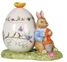 Villeroy & Boch Bunny Tales Osterei Max mit Möhre, dekorative Dose für Leckereien, Hartporzellan, 11 x 6,5 x 9,5 cm, bunt, 11 x 6,5 x 9,5