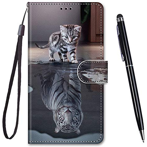 TOUCASA für iPhone 11 Hülle, Handyhülle für iPhone 11,Premium Brieftasche PU Leder Flip [Kreativ Gemalt] Stoßfeste Case Handytasche Klapphülle für Apple iPhone 11 (6,1 Zoll),Katzentiger