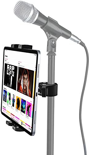 woleyi Tablet Mic Stand Holder, Microphone Music Tablet Mount with Ultra Stable C-Clamp, Compatible with iPad Pro/Air/Mini, Galaxy Tabs/Z Fold, Fire HD, iPhone, More 4.7-13 Cell Phones and Tablets