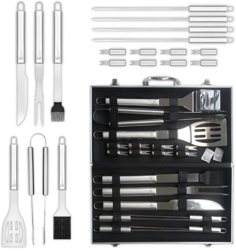 SEDOL BBQ Tools Set - 18pcs Heavy Duty Stainless Steel BBQ Accessories - Outdoor Camping Accessories BBQ Tool Set with Storage Case - Complete BBQ Grill Utensil Set for Men