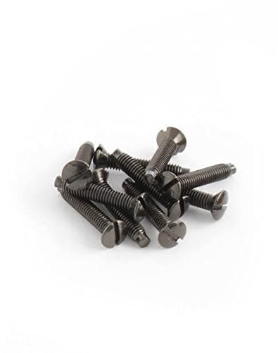 10x M3.5 x 19mm Electrical Machine Screw Raised-Head Black Nickel Finish - Raised Edge Screwed compatible Light Switches Sockets Plugs Fixing Bolt Redecorating Repurposing 10PACK