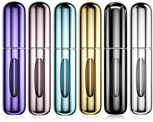 Newaner 6 piezas 5ML Atomizador Perfume Recargable, Mini botella rociadora portátil, Rociador de botella de perfume con ventana, Perfecto para caminar, viajar, salir de noche y fiestas.