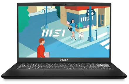 MSI Modern 15H C13M-274UK Laptop (15.6 Inches FHD, 60Hz 45% NTSC IPS-Level, Intel i7-13700H,Raptor Lake, Iris Xe Graphics, 16GB RAM (3200MHz), 512 SSD, Windows 11 home plus), Classic Black