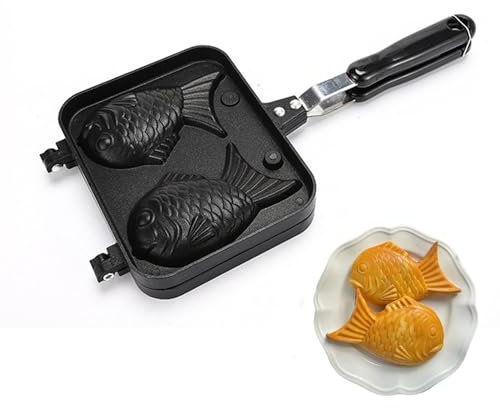 Taiyaki Moule à Gâteau en Forme de Poisson, Moule à Gâteau Antiadhésif en Forme de Gaufre, Crêpe Double Face en Forme de Poisson, Formes de Gaufrier pour le Dessert de Fête de