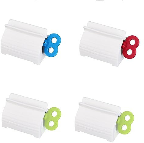 GYWHOOFT 4 Pezzi Spremi Tubi di Plastica Tube Squeezer,Rolling Tube Squeezer Spremitubetti in Plastica, Spremi Dentifricio Manuale per Tubetti Dentifricio, Pittura, Crema (Rosso, Verde, Blu)