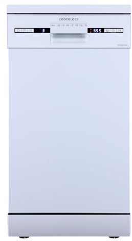 Cookology CFSD4510WH 45cm Wide Freestanding Slimline Undercounter Dishwasher, 6 Programme Settings with Eco Mode, 10 Place Settings - in White