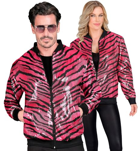 W WIDMANN MILANO Party Fashion - Pailletten Bomberjacke | für Erwachsene, glänzende Kostümjacke für Festival, Karneval und auffällige Party- / Disco-Outfits