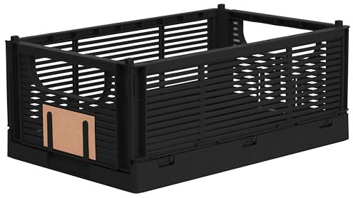 Brandsseller Boîte pliante XL Panier à Provisions stable Corbeille de Transport empilable Caisse de Rangement - Noir