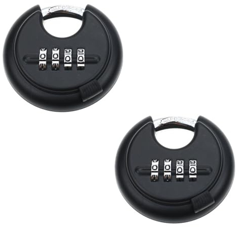 2PCS Heavy Duty Combination Padlock, Outdoor Padlocks Waterproof | Stainless Steel Disc Combination Lock Padlocks with Code for Gate, Shed, Garage, Locker, Gym (Silver)