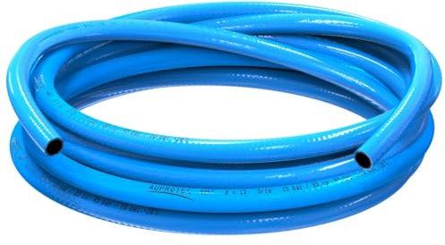 AUPROTEC manguera de aire comprimido Ø 8 mm interior, manguera de PVC de 15 m con refuerzo de 3 capas para compresores de aire, rollo/metro, manguera altamente flexible para compresor