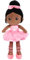 OUOZZZ Baby Puppe, Weiche Stoffpuppe mit Kleidung, Afrikanische Puppe Rosa Ballerina Kuschelpuppe für Kinder ab 3 Monaten - Baby Geschenk zur Geburt Mädchen Jungen, 38cm