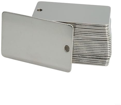 CWOQOCW Pflanzenanhänger aus Aluminium, Einloch, wasserdicht, Metall-Pflanzenanhänger, Gartenanhänger zum Beschriften von Bäumen, Pflanzen, Blumen, Gewächshäusern, 50 Stück