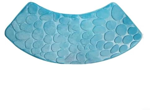 LVYXON Duschmatte, 30 x 60 x 100 cm, gebogen, saugfähig, rutschfest, waschbar, für Badezimmerboden, blau