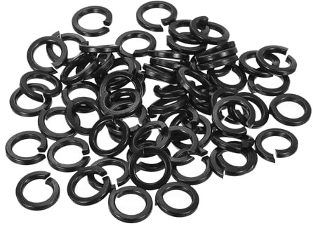 sourcing map Arandela de bloqueo dividido, M10 304, de acero inoxidable, 100 unidades, color negro