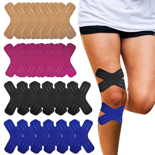 24 Stück Kinesiotapes,Knie Tape,Kinesiotapes Vorgeschnitten,Kinesiologie Tape,Tape Sport,Precut Kinesiotapes,für Joints Support & Muskel Schmerzlinderung,für Den Knieschutz Beim Sport