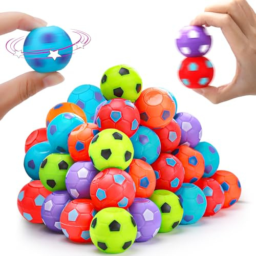 40 Stück Fußball Spinner Fingerspitzen Spielzeug, Mini Fußball Bälle Fidget Drehbare Stressbälle Spiel, Weihnachten Mitgebsel Kindergeburtstag 4 5 6 7 8 9 10 Jahre