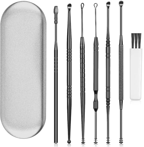 7 in1 Ohrenreiniger Set Mit Aufbewahrungskiste Ohrenschmalz Entferner Edelstahl Ear Cleaner Ohrreiniger für Erwachsene