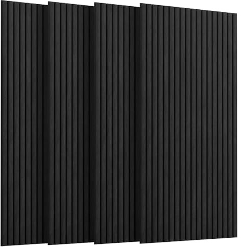 SVILINEK Panneaux insonorisants Panneaux acoustiques autocollants 3D absorbant le son pour mur, pour absorption acoustique, panneaux insonorisants pour salon (Noir, lot de 4 (2,7 m²)) 116 x 58 x 0,79