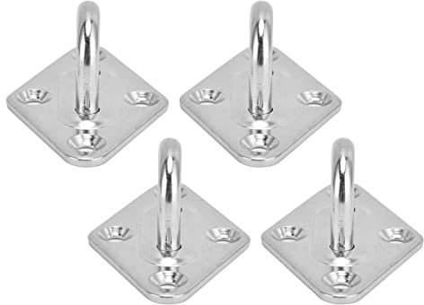 ZJchao Ganci a Soffitto Pesante, Ganci per Occhio Gancio a Parete del Soffitto 4 Pezzi 304 Gancio con Piastra per Occhio in Acciaio Inossidabile e Getto per gli Occhi per le Amache Decorazioni