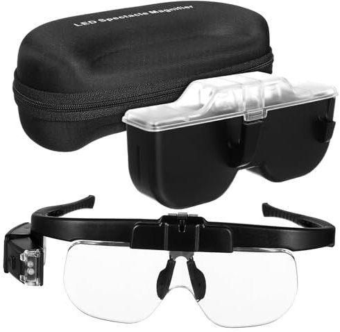 UKCOCO Beleuchtete Vergrößerungsbrille Mit Für Präzises Arbeiten Lesen Und Basteln Für Senioren Und Hobbyhandwerker