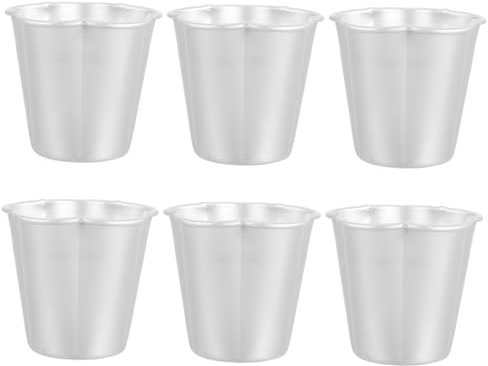 Ipetboom 6 Moldes Individuales Para Tartaletas, Pudines, Mini Moldes De Chocolate, De Aleación De Aluminio, Antiadherentes Para Magdalenas, Pasteles Y Galletas.